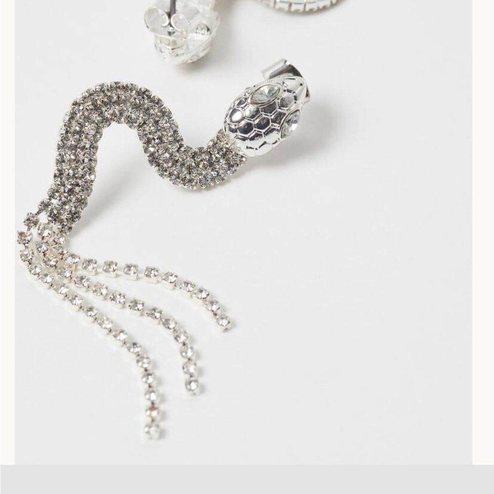 NEW Rhinestone Snake Earrings - Picture 2 of 2